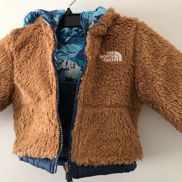 New The North Fave Blue Reversible Baby Jacket 3-6 M - Picture 6 of 12